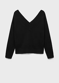 V-neck knit sweater