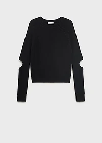 Knitted sweater with openings