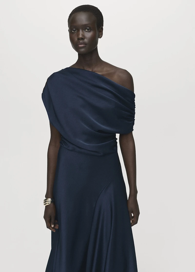 Asymmetrical satin dress