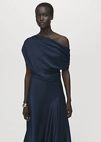 Asymmetrical satin dress