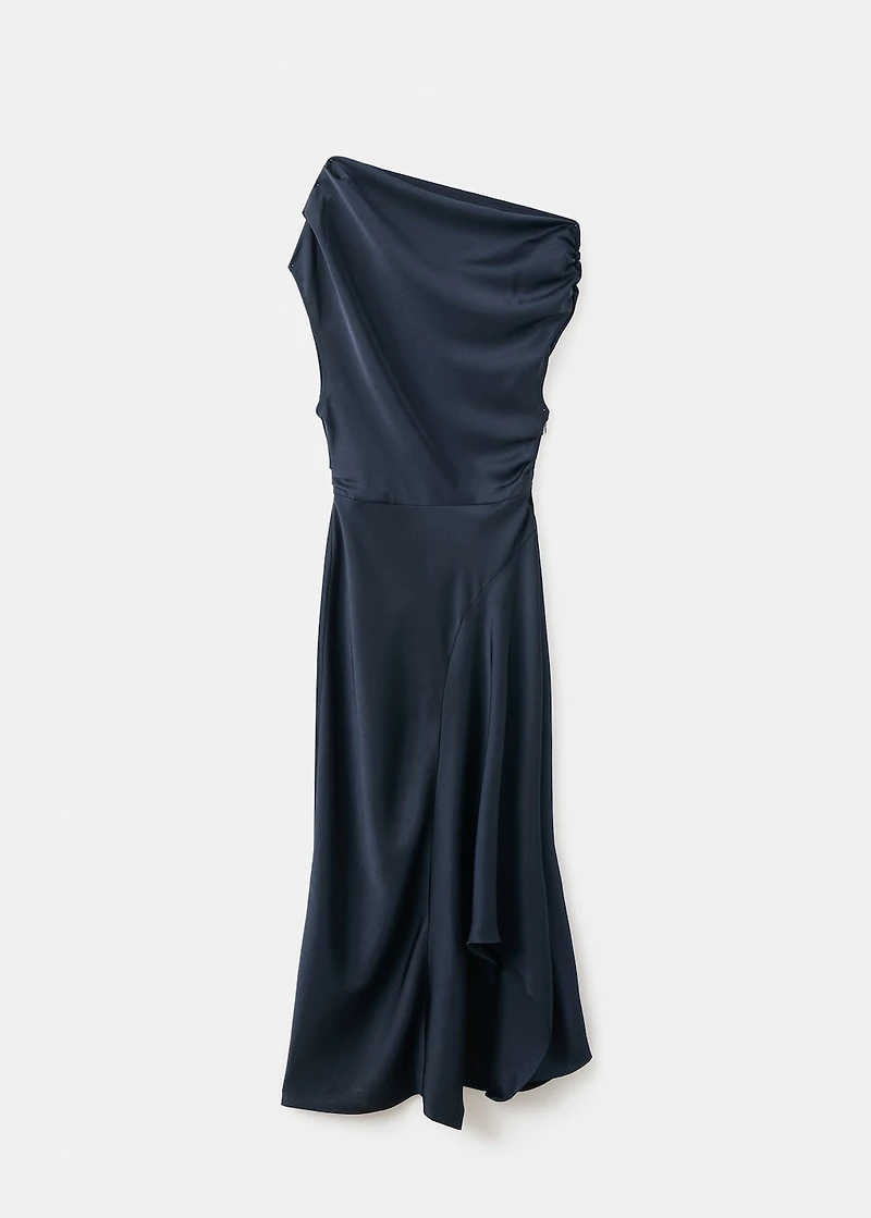 Asymmetrical satin dress