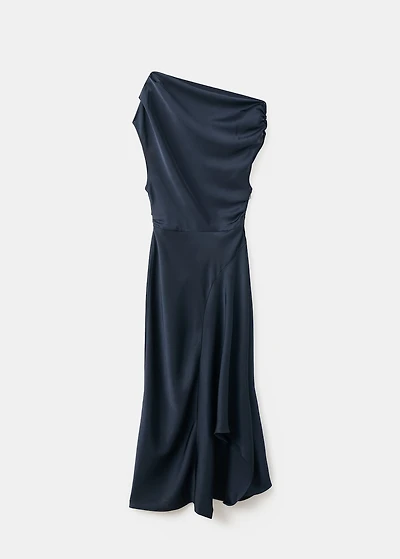 Asymmetrical satin dress