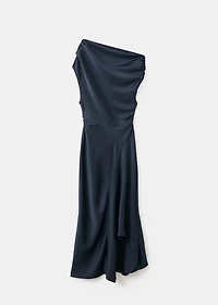 Asymmetrical satin dress