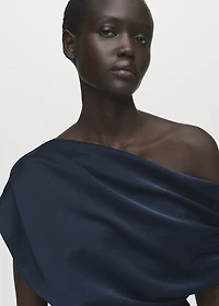 Asymmetrical satin dress