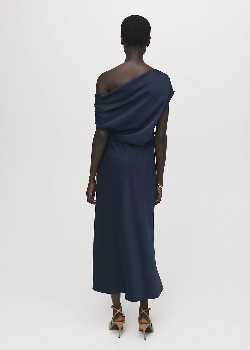 Asymmetrical satin dress