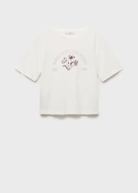 Printed cotton-blend t-shirt