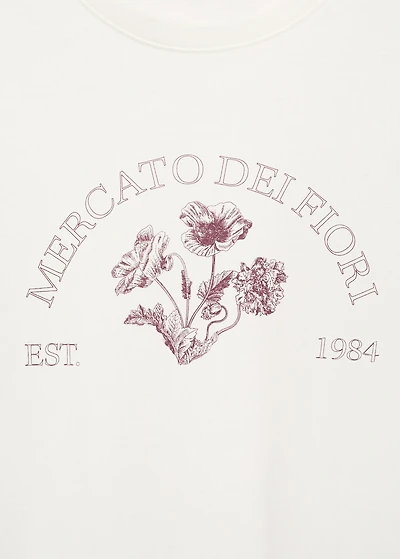 Printed cotton-blend t-shirt