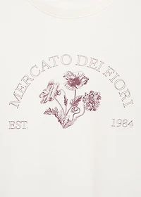 Printed cotton-blend t-shirt