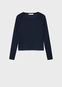 Long-sleeved fine-knit sweater
