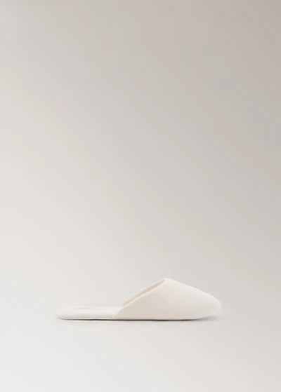 Cotton textured mule slippers