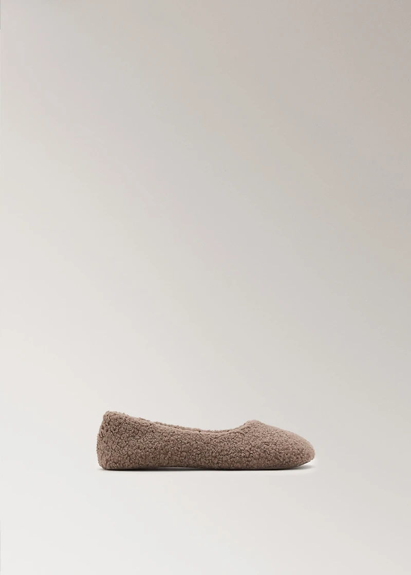 Sheepskin ballerina flats