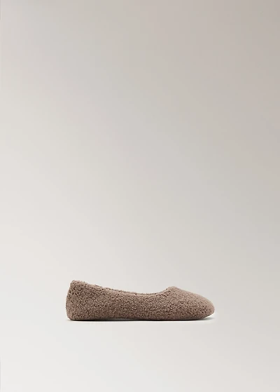 Sheepskin ballerina flats