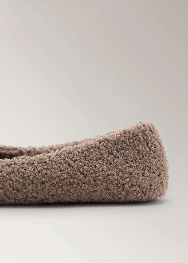 Sheepskin ballerina flats