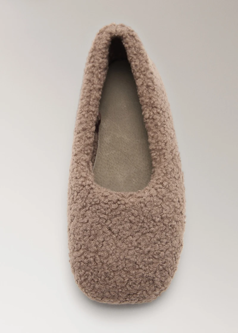 Sheepskin ballerina flats