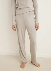 Ribbed-knit pajama pants