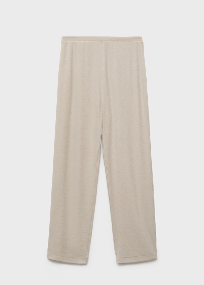Ribbed-knit pajama pants