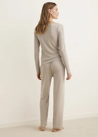 Ribbed-knit pajama pants