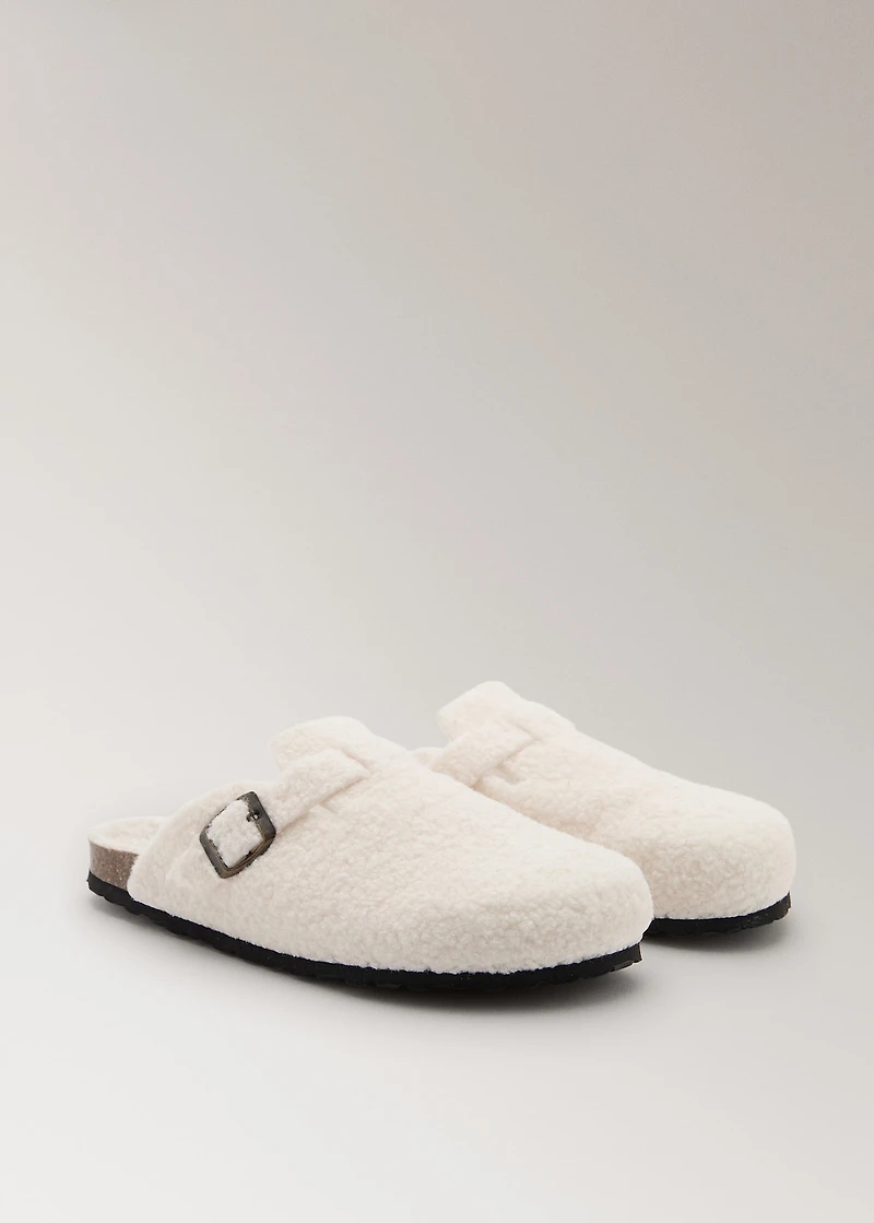 Faux-shearling clogs