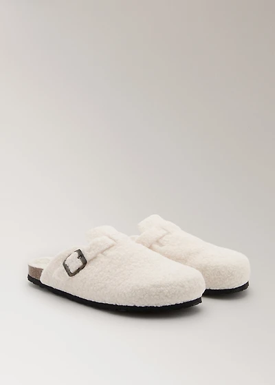 Faux-shearling clogs