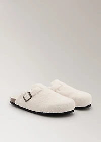 Faux-shearling clogs