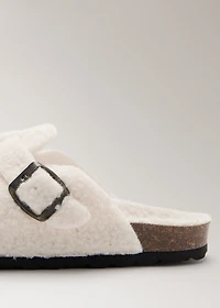 Faux-shearling clogs