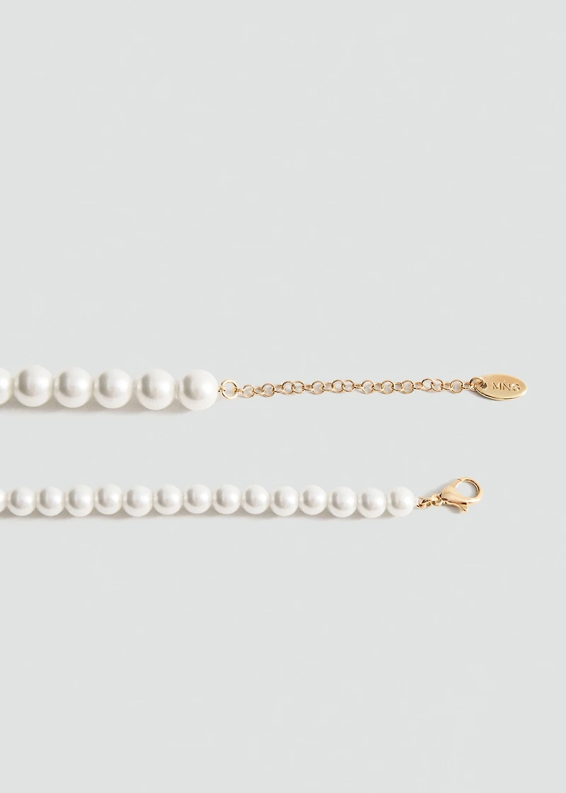 Double pearl crystal necklace