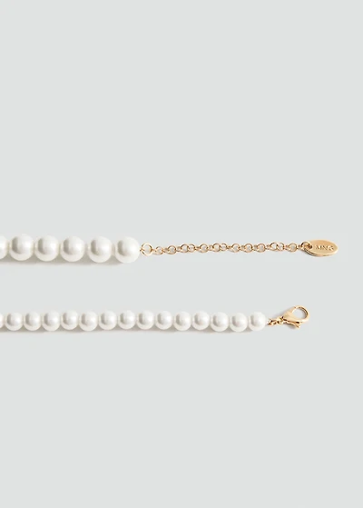 Double pearl crystal necklace