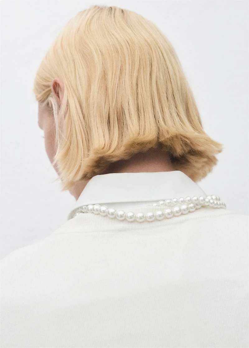 Double pearl crystal necklace