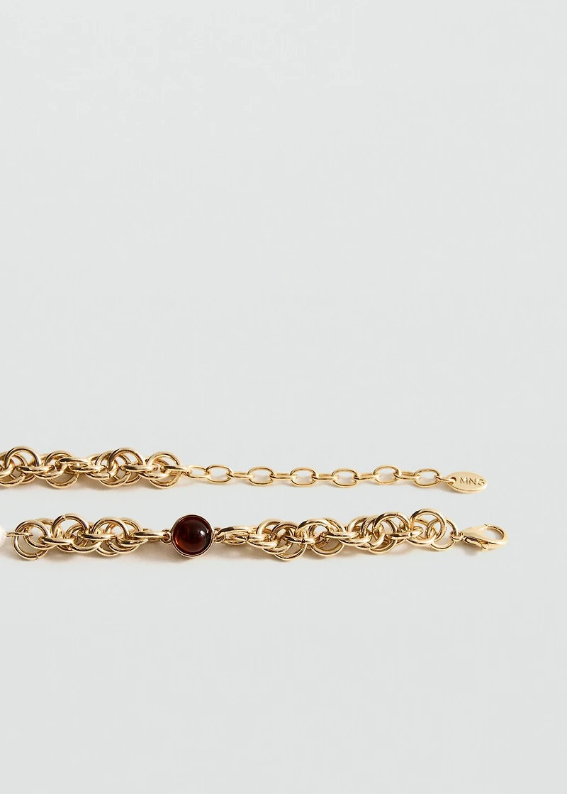 Combined bead chain necklace