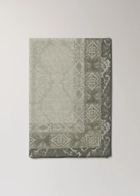 Damask-print cotton tablecloth for 8 to 10 diners