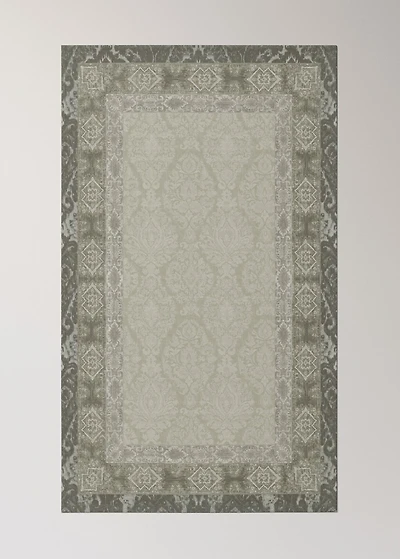 Damask-print cotton tablecloth for 6 to 8 diners