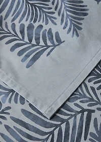 Cotton canvas tablecloth with leaf print for to diners