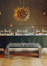 Cotton hemstitched tablecloth for 2 to 4 diners