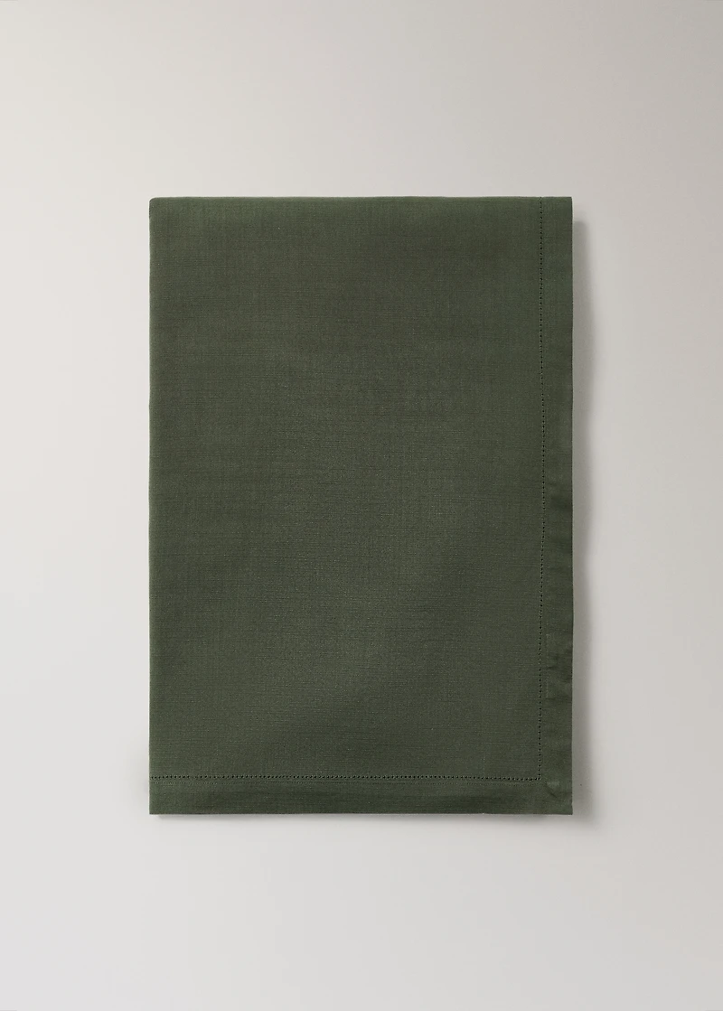 Cotton hemstitched tablecloth for 8 to 10 diners