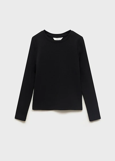 Ribbed long-sleeved t-shirt