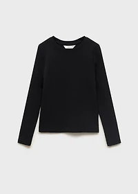 Ribbed long-sleeved t-shirt