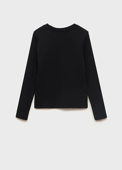 Ribbed long-sleeved t-shirt