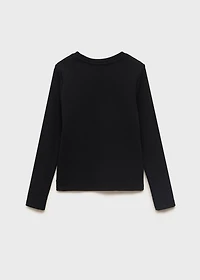 Ribbed long-sleeved t-shirt
