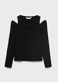 Ribbed cut-out T-shirt