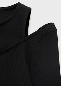 Ribbed cut-out T-shirt