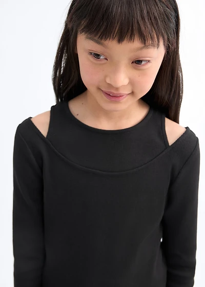 Ribbed cut-out T-shirt