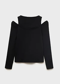 Ribbed cut-out T-shirt