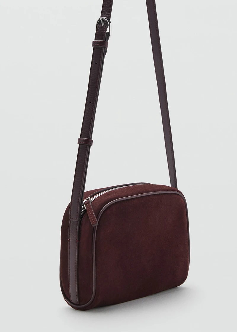 Suede leather shoulder bag