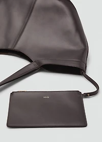 Large leather shoulder bag