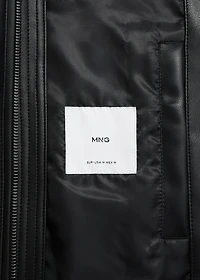 Zip-up faux-leather jacket