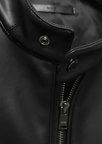 Zip-up faux-leather jacket