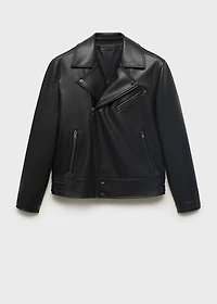 Faux-leather biker jacket