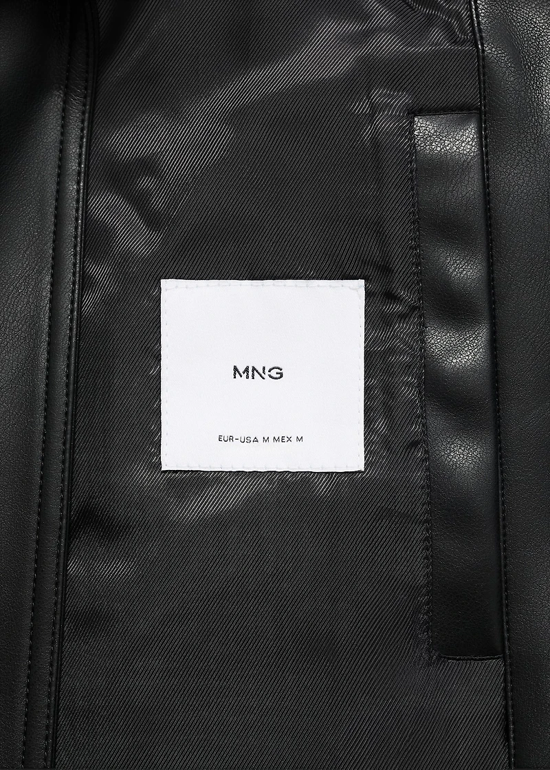 Faux-leather biker jacket