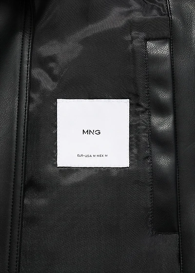 Faux-leather biker jacket