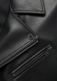 Faux-leather biker jacket